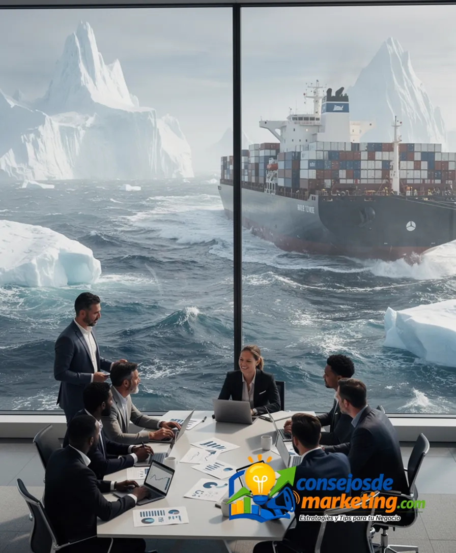 a ship avoiding icebergs labeled with common import errors.
