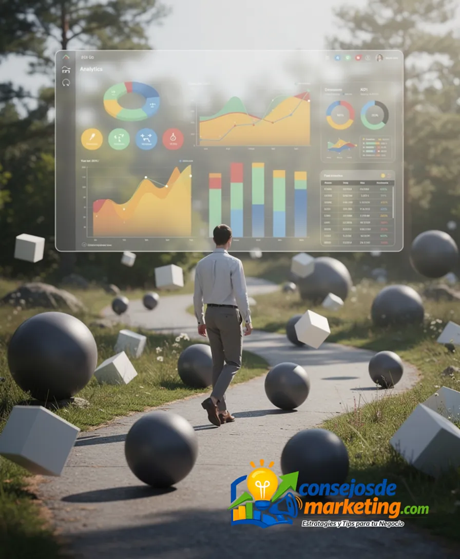 a winding path dodging statistical pitfalls like giant, scattered data points.