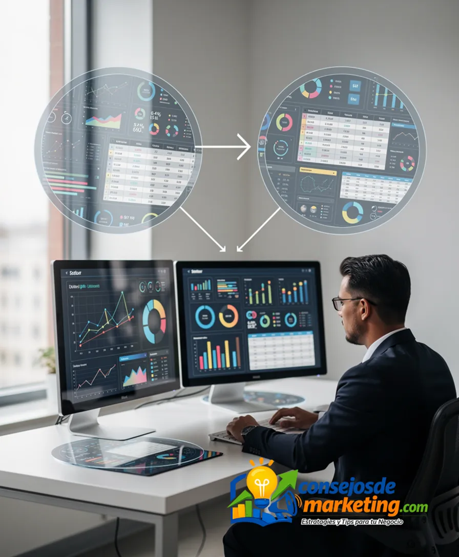Two separate circles with arrows pointing away from each other.